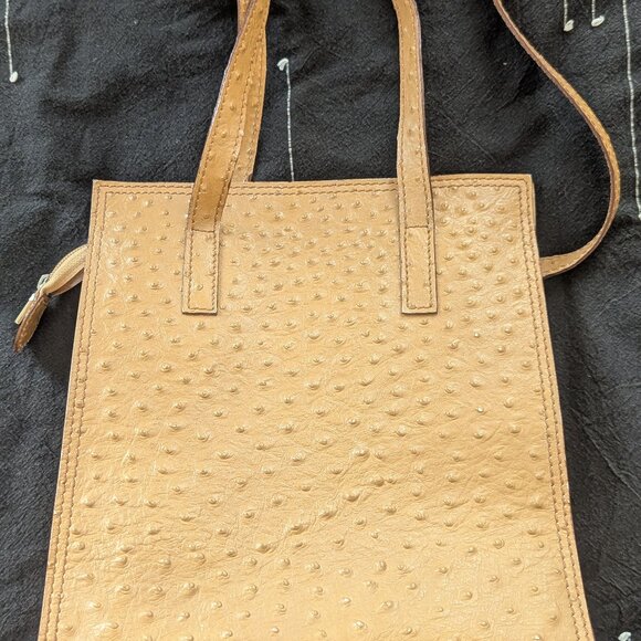 Vintage Ostrich Purse Camel Leather Donzelli - Picture 8 of 8